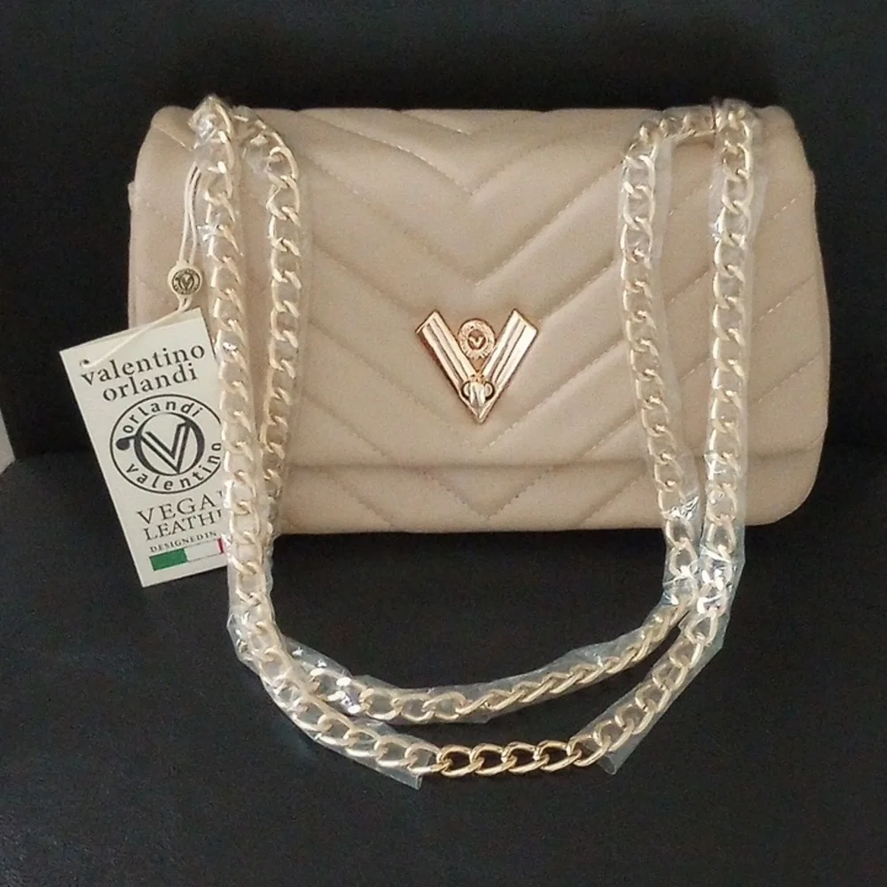 Valentino Orlandi Taupe Quilted Two Way Bag - Picture 12 of 12